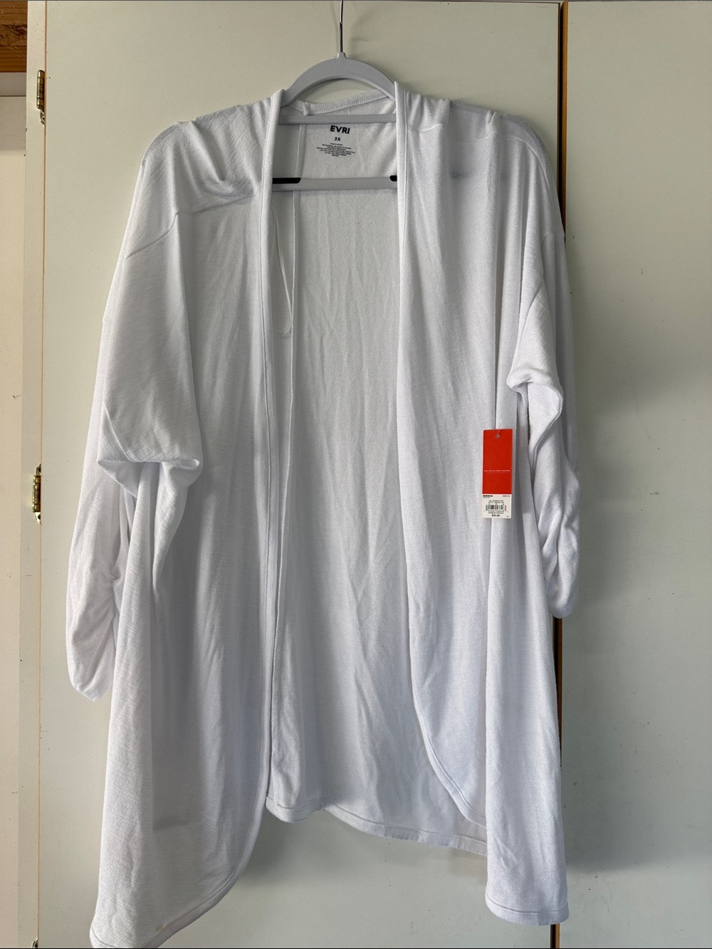 EVRI White Open Draped Cardigan